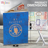 Playbees Passport Sticker Book for Boys and Girls - 24 Pack - Pad of Famous Places Motivational Treats, Party Favors, Game Prizes, Wall Decals, Scrapbooks, School Supplies, Arts and Crafts