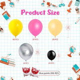 150 Pcs Back To School Balloons Yellow Black Pink Apricot Silver Latex Balloons Diy Pencil Balloon Kit For First Day Of School Kindergarten Preschool Graduation Party Decor Supplies