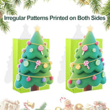 12 Pieces Christmas Treat Gift Bags 8.3 X 5 X 3 Inch Xmas Paper Goodie Candy Bags For Present Wrapping For Xmas Holiday Decor Supplies Classrooms Wedding And Party Favors