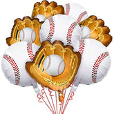 8pcs Baseball Foil Balloons – 18" Sports Theme Party Decor for Birthdays & Senior Night