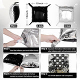 36Pcs Black And Silver Square Foil Balloons Wall Backdrop With 147Pcs Balloon Garland Arch Kit, Double Sided Balloons For Birthday Anniversary New Year Graduation Prom Party Decorations