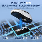 X Ajazz Aj159 Superlight Gaming Mouse With Rgb Charging Dock,Paw3395 26K Dpi Sensor,56G Rechargeable Wireless Gaming Mouse,6 Programmable Buttons,Ergonomic Computer Mice Usb3.0 For Pc/Mac