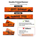 Halloween Banner 120x20in Yard Sign Backdrop with Bats Pumpkins Spiders Outdoor Indoor Decor
