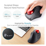 Wired Ergonomic Trackball Mouse, Optical Rollerball Mice, Programmable Silent Buttons, 44Mm Trackball, 600/800/1200/1600 Adjustable Dpi, Compatible With Macbook, Laptop, Windows, Macos