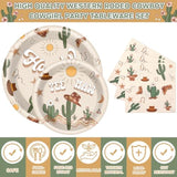 168 Pcs Boho Western Rodeo Birthday Party Supplies Cowboy Birthday Party Decorations, Howdy Cowgirl Supplies, Yeehaw Western Baby Shower Favors, Wild West Theme Tableware