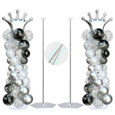 Balloon Arch Stand Kit 2 Pieces 7ft Adjustable Metal for Wedding Birthday Baby Shower