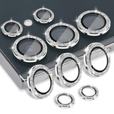 Camera Lens Protector For Samsung Galaxy S25 Ultra, Tempered Glass Lens Protector Aluminum Alloy Ring Camera Cover Fits For Samsung Galaxy S25 Ultra Glitter Silver