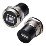2Pcs Usb B To A Panel Mount Connector, Usb 2.0 Female Data Connector Solderles