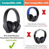 Ear Pads Ear Cushions Replacement Compatible With Sony New Gold Wireless Playstation Ps4 2018 Version Cuhya-0080 Headphone Protein Leather Earpads