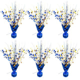 6 Pack Metallic Foil Star Burst Table Centerpiece Gold & Blue Party Decor