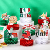 9 Pcs Italy Party Decorations Theme Honeycomb Centerpieces For Table I Love Italy Birthday Party Decorations Photo Booth Props For Republic Day Supplies Italian Home