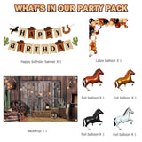 Cowboy Party Decorations, Western Cowboy Balloons Arch Garland Kit Include Cowboy Banner Backdrop Latex Balloons Horse Shaped Aluminum Foil Balloons, Western Theme Baby Shower Birthday Supplies