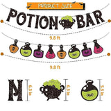 Potion Bar Halloween Banner Purple Glitter Witches Haunted House Party Decor