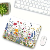 Vibrant Floral Mouse Pad - Colorful Waterproof Desk Mat For Women & Girls, Non-Slip & Machine Washable For Computer, Laptop, Office - 10.2" X 8.3"In