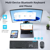M9250 Wireless Keyboard Mouse Combo,Scissors Mechanism Qwerty Silent Wireless Bluetooth Keyboard And Ergonomic Mouse Set For Windows, Ios, Android, Computer Desktop Pc Laptop Ipad