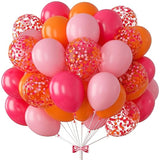 73Pcs Hot Pink And Orange Balloon Arch 12In Pink Confetti Balloons Hot Pink Pastel Pink Orange Balloons For Kids' Party Supplies Hot Pink And Gold Decorations