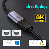 xiwai USB-C Type C Female Source to Mini Displayport DP 1.4 Sink HDTV Cable 8K