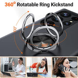 For S23 Ultra Case, Slim Soft Bumper Case For Galaxy S23 Ultra, With Ring Holder Kickstand For Samsung S23 Ultra Cover, Military-Grade Protection For Samsung Galaxy S23 Ultra Case, Black