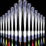24Pc White Fiber Optic LED Wands 3-Mode Glow Sticks Party Wedding Decor