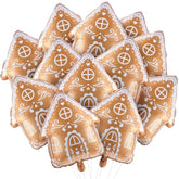12 Pc 20 Inch Christmas Gingerbread House Foil Balloons for Holiday Party Decor