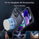 Magnetic iPhone 15 Plus Case with Full Camera Protection 6.7in Space Black