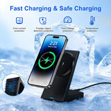 20W Wireless Charger Stand for iPhone, Wireless Charger Fast Charging Station for iPhone 17/16/15/14/13/12, Magnetic Phone Charger Stand for