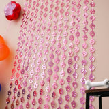 Pink Dog Birthday Party Decorations: Paw Print Foil Fringe Curtains