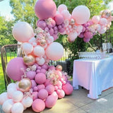 146pcs Retro Rose Baby Pink White Sand Balloon Garland Kit for Party Decor