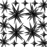 20 Pcs 27"22" Explosion Star Foil Balloons - 12 Point And Four Pointed Black Spike Balloons For Party Supplies, Christmas, Birthday, Wedding, Photo Booth (Black)