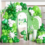 Mental Health Awareness Month Decorations, 134PCS Mental Health Awarness Balloon Arch Hope Green Balloons for Mental Health Awareness Month Public Charity Fundraiser Party Supplies