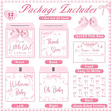 52Pcs Pink Bow Diaper Raffle Tickets With Box 3D Pink Bow Baby Shower Game Kit A Sweet Little Girl Is On Her Way Holder Box Table Centerpieces For Girls Baby Shower Party Invitation Supplies Favors