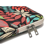XSKN Colorful Leaf Canvas Fabric Stylish Print Style Zipper Tablet Laptop Sleeve for MacBook HP Samsung Dell Acer Asus Lenovo Notebook and Other laptops (13 inch), Black