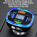 Multi-Port Smart Car Charger With Digital Display Super/Pd/3 Usb Output Compact Fire-Proof Pc Design Supports One Fast Charger