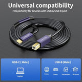 Usb B To Usb C Printer Cable 13Ft, Usb C Midi Cable Compatible For Macbook Pro, Hp, Epson, Canon, Brother, Lexmark, Xerox Printers