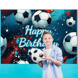 Soccer Birthday Banner Backdrop 59x36in Football Sports Party Decor for Boys