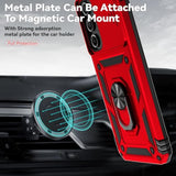 For Samsung Galaxy A16 5G Case With Camera Lens Cover Hd Screen Protector, Dual Layer Military-Grade Drop Tested Magnetic Ring Holder Kickstand Protective Phone Case For Samsung Galaxy A16 5G (Red)