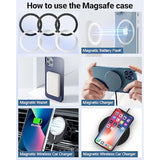 Magnetic Wireless Charging Magsafe Ring-6 Pcs,Ultra-Thin(0.4Mm) Magsafe Sticker, Compatible With Iphone 16/15/14/13 Series,Samsung Galaxy,Google Pixel Series,Magsafe Accessories-3Black&3Silver