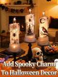 Crystal-Look Halloween LED Flameless Candles, 3 Pack