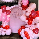 Valentines Pink Red Balloon Garland Arch Kit, Pink Red Heart Balloons