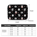 Cute Watercolor Hedgehogs Kawaii 13 Inch Portable Laptop Sleeve Compatible With Macbook Air Notebook Computer Case For Men Women College School Students