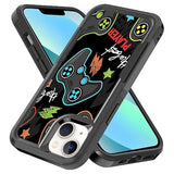Case For Iphone 13, Gaming Controller Video Game Player Pattern Shock-Absorption Hard Pc And Inner Silicone Hybrid Dual Layer Armor Defender Case For Iphone 13 (6.1 Inch)
