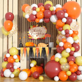 Fall Balloon Arch Kit Orange Burgundy Gold Confetti Balloons for Baby Shower Party