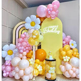 Daisy Balloon Garland Arch Kit Macaron Pink Yellow Orange Balloons Gar