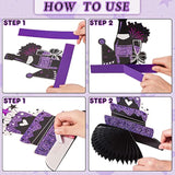 12PCS Birthday Honeycomb Centerpieces for Table Decor, Purple & Black Theme Party Props