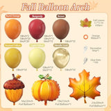 Fall Balloon Arch Kit: Orange, Burgundy, Gold Thanksgiving Decor (140pcs)