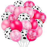 60 Pcs Cowgirl Balloons Bandana Western Cowgirl Party Decorations Cow Animal Print Balloons For Baby Shower Birthday Supplies, 12 Inch(Pink)