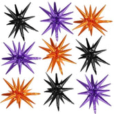 Black Purple Orange Star Balloons 9Pcs 22Inch Foil Party Decorations for Birthday Halloween