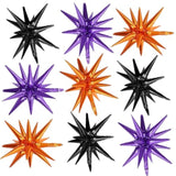 Black Purple Orange Star Balloons 9Pcs 22Inch Foil Party Decorations for Birthday Halloween