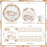 Boho Fall Pumpkin Baby Shower Decorations Bohemia Floral Little Pumpkin Party Supplies Disposable Tableware Set 194 Pcs Plates Napkins Banners Plastic Tablecloth For Baby Shower Kids Party