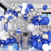 Blue & Silver Balloon Arch Kit: Graduation Party Decorations